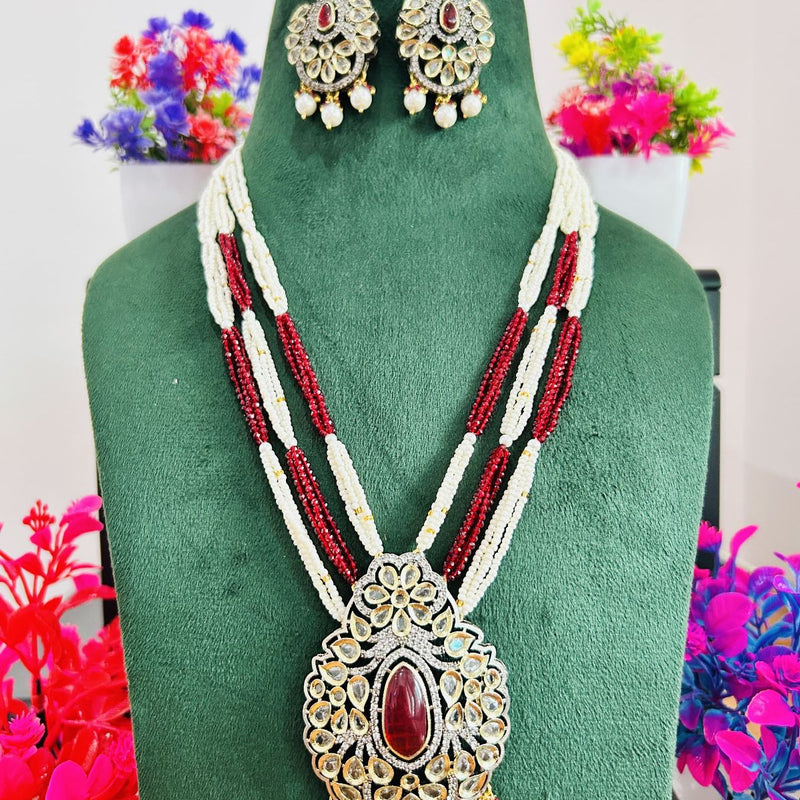 Jadau Kundan Necklace Set (Beads)