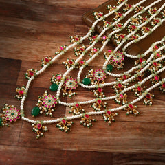 Multi Chain Bead Necklace Set