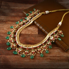 Jadau Kundan Tar Necklace Set