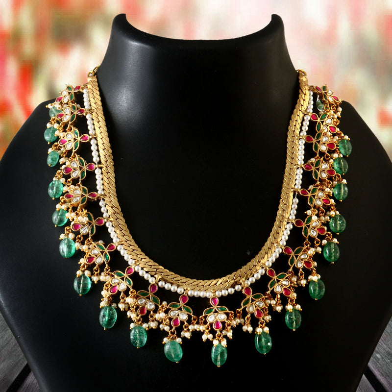 Jadau Kundan Tar Necklace Set