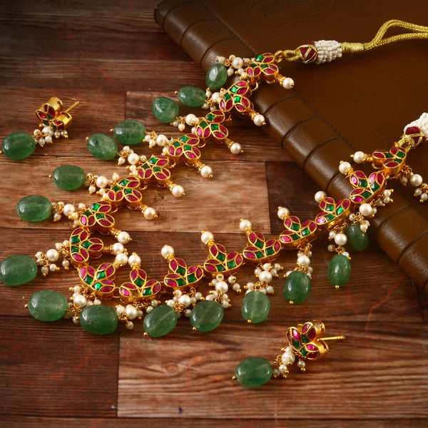 Multicolour kundan jewellery set