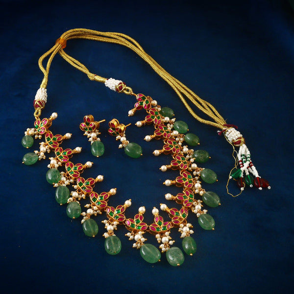 Multicolour kundan jewellery set