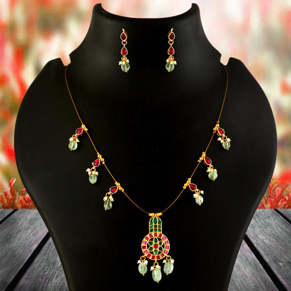 Jadau Kundan Necklace Set is beautifully handcrafted with premium