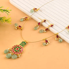 Jadau Kundan Necklace Set is beautifully handcrafted with premium
