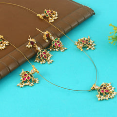 Jadau Kundan Necklace Set is beautifully handcrafted with premium