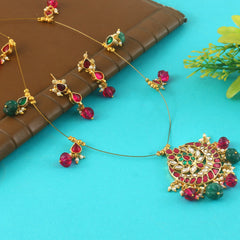 Jadau Kundan Necklace Set is beautifully handcrafted with premium