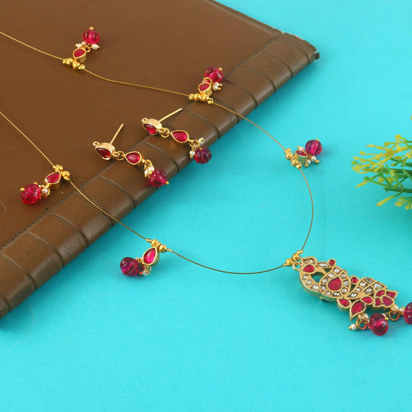 Jadau Kundan Necklace Set is beautifully handcrafted with premium Kundan