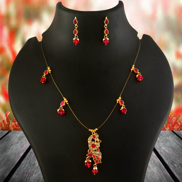 Jadau Kundan Necklace Set is beautifully handcrafted with premium Kundan