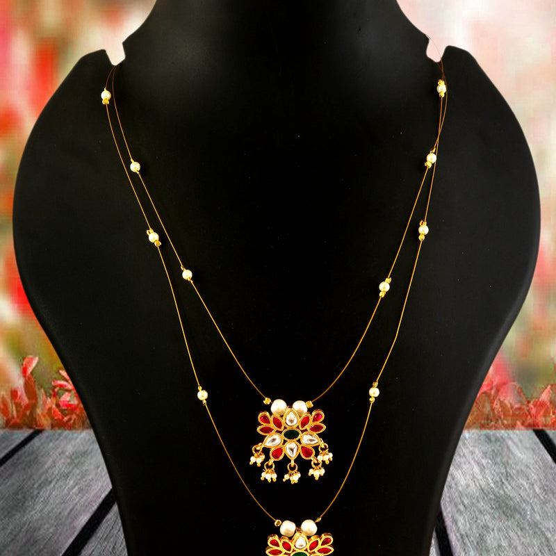 Jadau Kundan Necklace Set is beautifully handcrafted with premium Kundan
