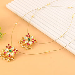 Jadau Kundan Necklace Set is beautifully handcrafted with premium Kundan