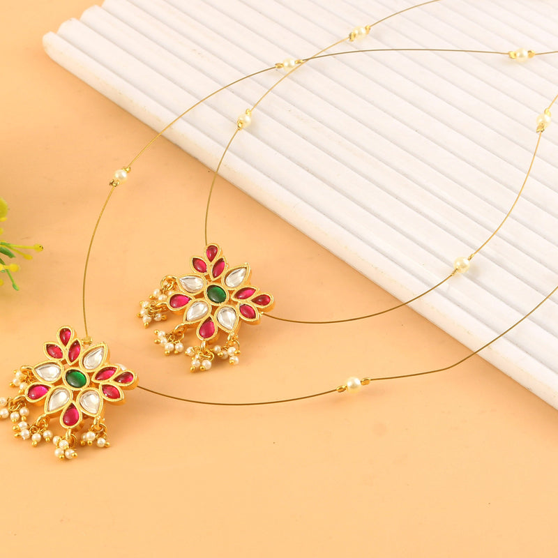 Jadau Kundan Necklace Set is beautifully handcrafted with premium Kundan