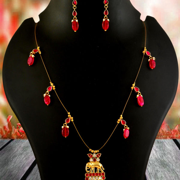 Jadau Kundan Necklace Set is beautifully handcrafted with premium Kundan