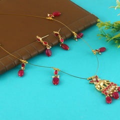 Jadau Kundan Necklace Set is beautifully handcrafted with premium Kundan