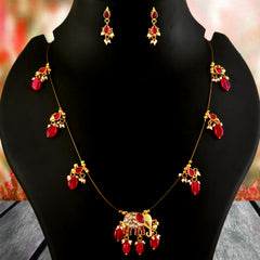 Jadau Kundan Necklace Set is beautifully handcrafted with premium Kundan