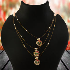 Jadau Kundan Necklace Set is beautifully handcrafted with premium Kundan