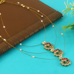 Jadau Kundan Necklace Set is beautifully handcrafted with premium Kundan