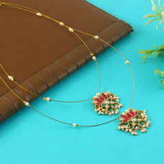 Jadau Kundan Necklace Set is beautifully handcrafted with premium Kundan