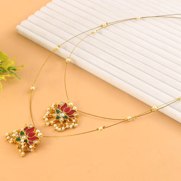 Jadau Kundan Necklace Set is beautifully handcrafted with premium Kundan
