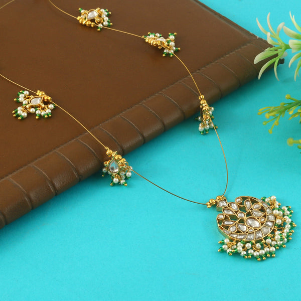 Jadau Kundan Necklace Set is beautifully handcrafted with premium Kundan