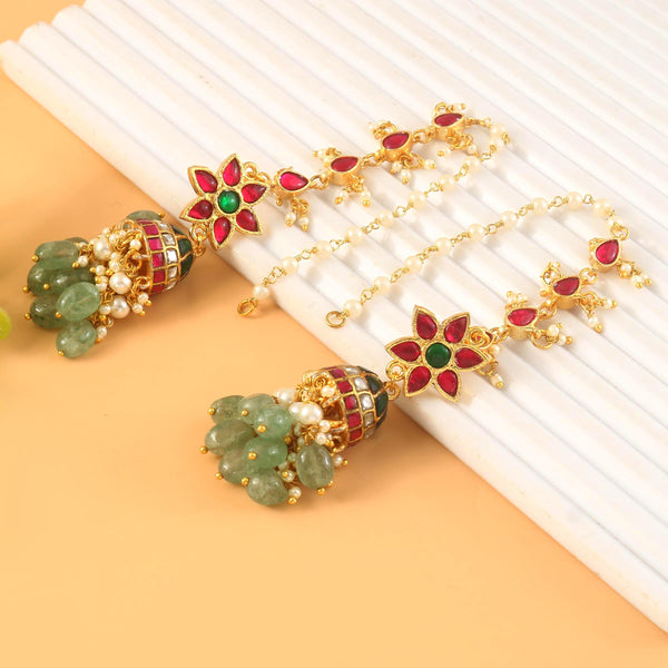 Jadau Kundan Earring Set, crafted with premium-quality Kundan stones