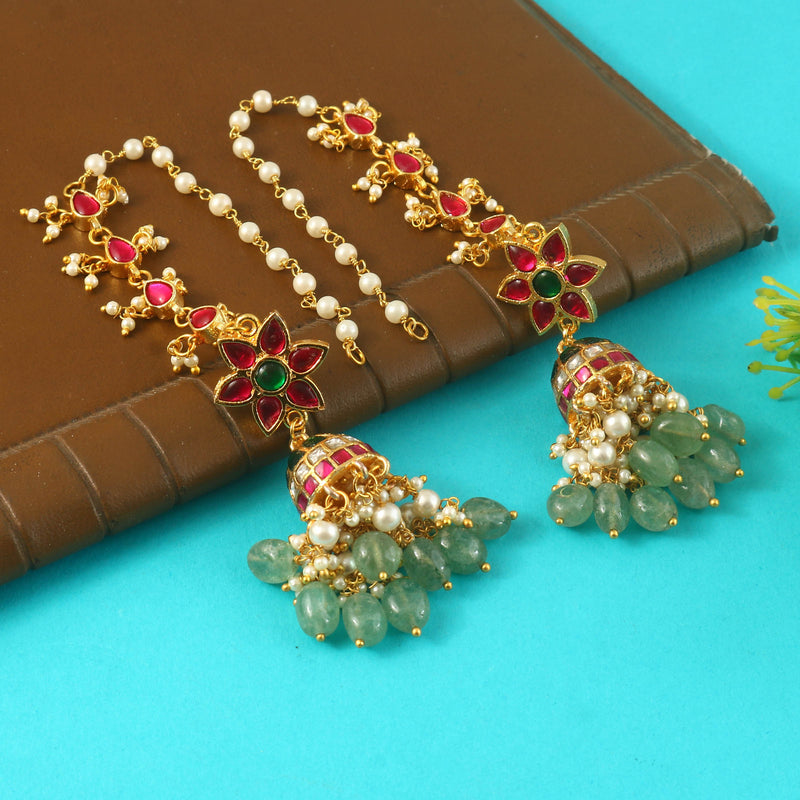 Jadau Kundan Earring Set, crafted with premium-quality Kundan stones