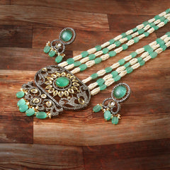 American Diamond Long mala Necklace set