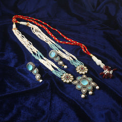 White Stone With Pearl Rani Haar