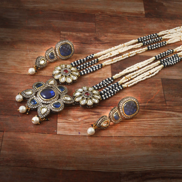 White Stone With Pearl Rani Haar