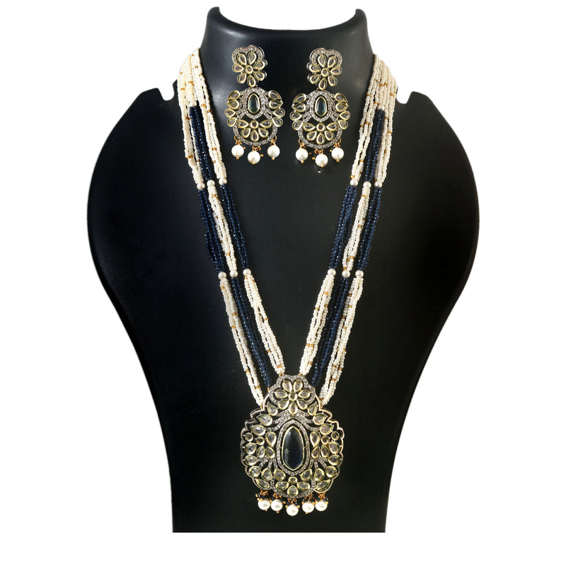 White Stone With Pearl Rani Haar