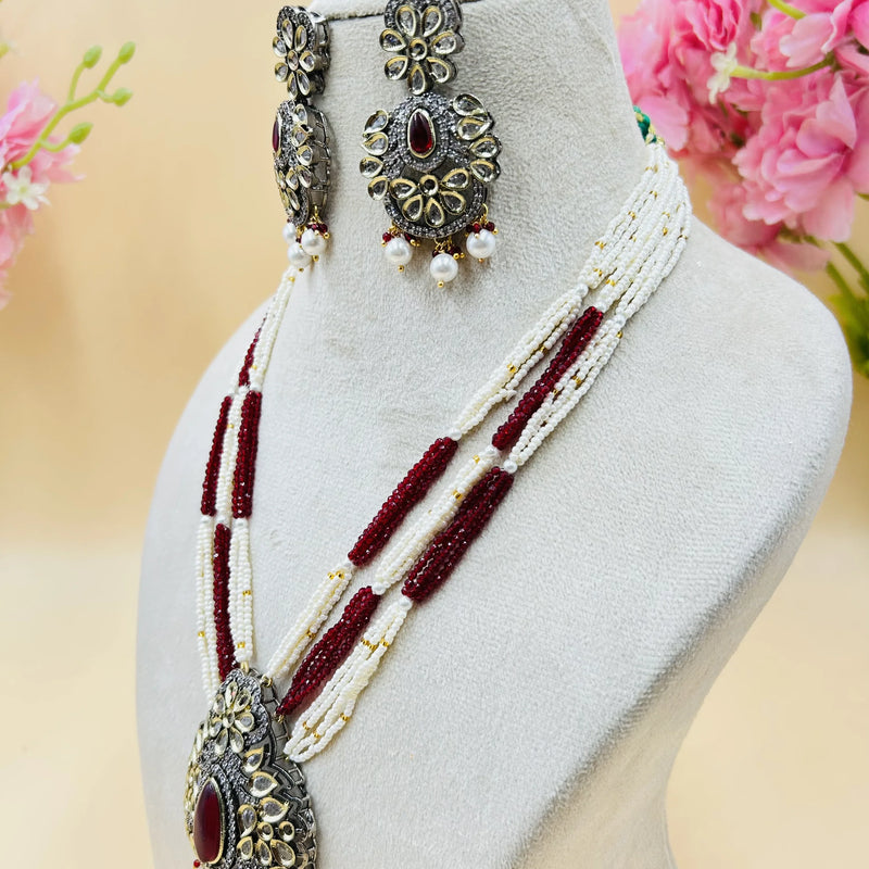 Jadau Kundan Necklase Set (Beads)