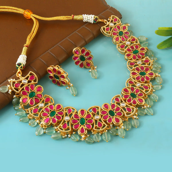 Premium Necklace Kundan Set