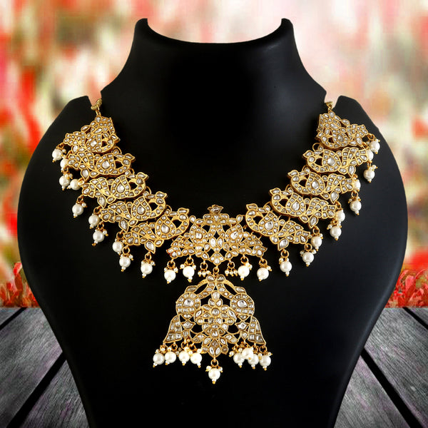 Royal Kundan Pearl Drop Bridal Necklace