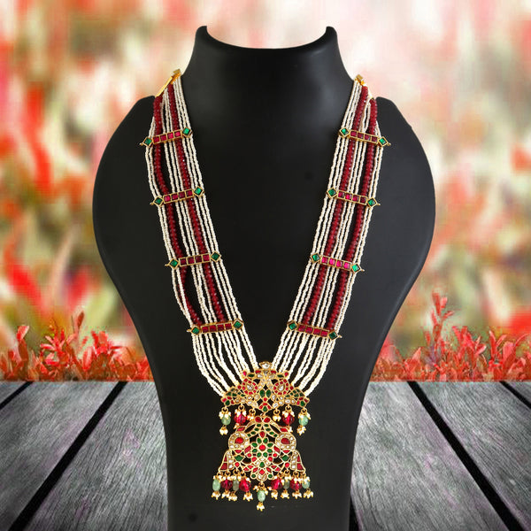 Royal Ruby & Pearl Rani Haar Necklace