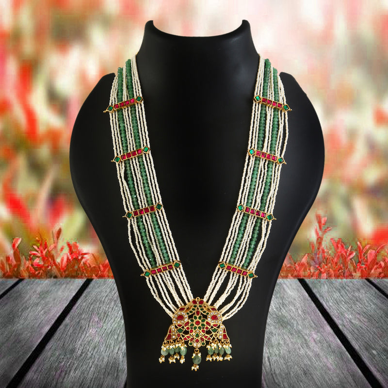 Royal Emerald Pearl Rani Haar Necklace
