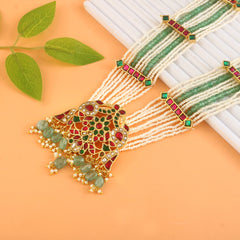 Royal Emerald Pearl Rani Haar Necklace