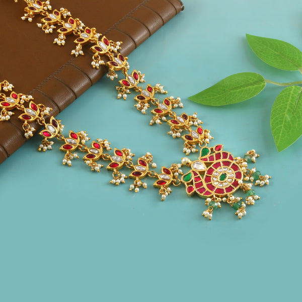 Royal Green Stone Kundan Statement Necklace
