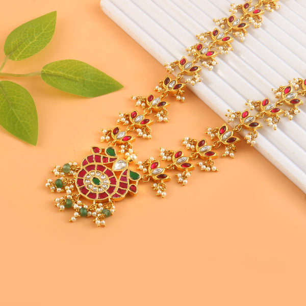 Royal Green Stone Kundan Statement Necklace