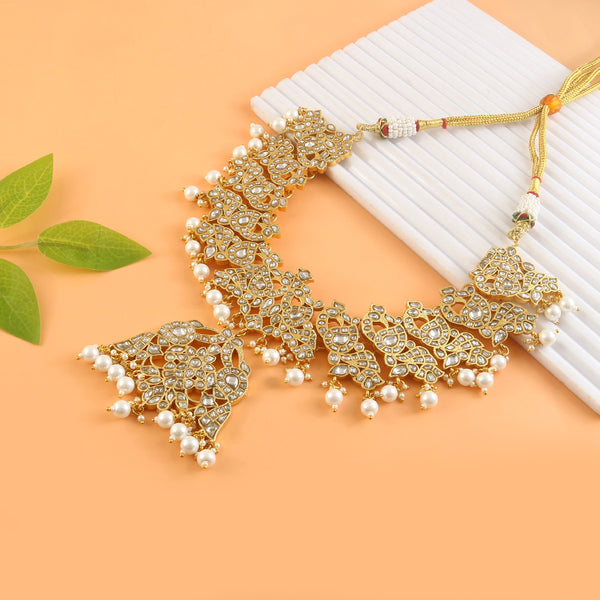 Royal Kundan Pearl Drop Bridal Necklace