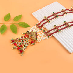 Royal Ruby & Pearl Rani Haar Necklace