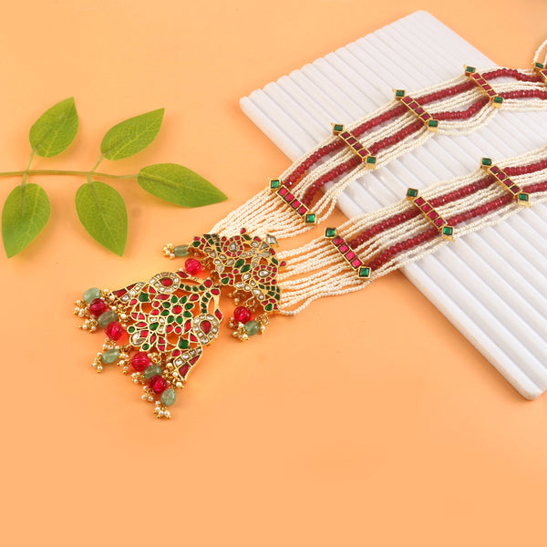 Royal Ruby & Pearl Rani Haar Necklace