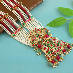 Royal Ruby & Pearl Rani Haar Necklace
