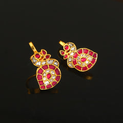 Royal Paisley Kundan Stud Earrings