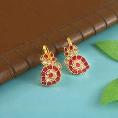 Royal Paisley Kundan Stud Earrings