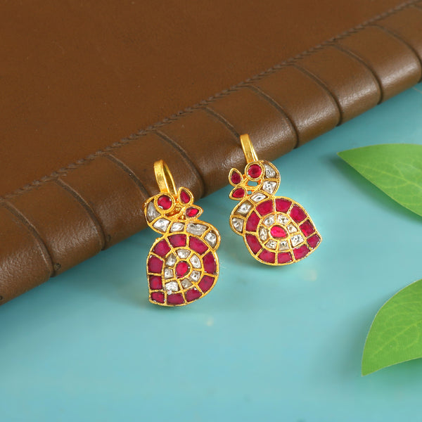 Royal Paisley Kundan Stud Earrings