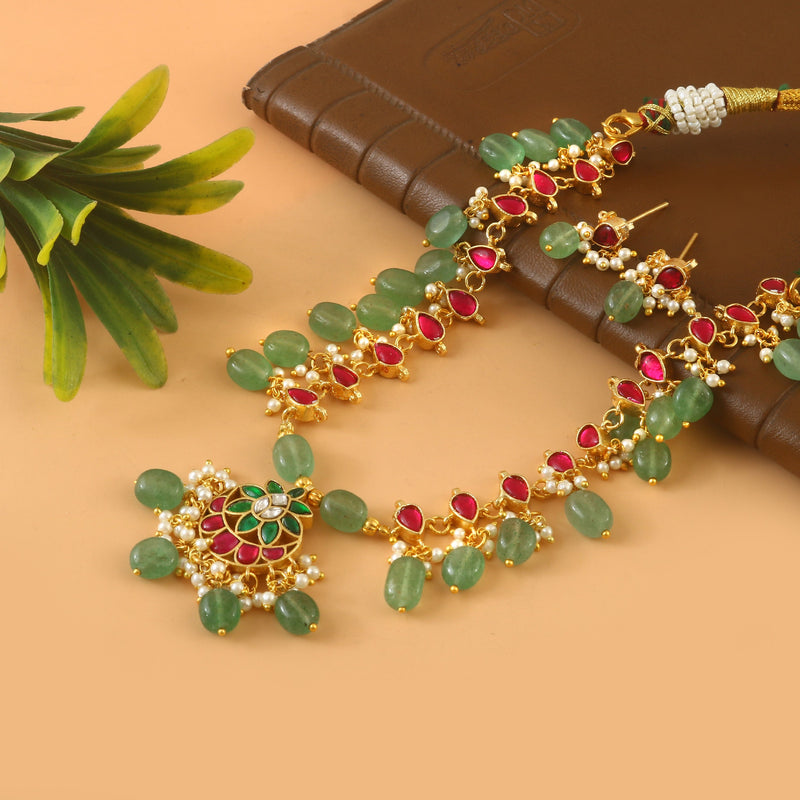 Pearl Mala With Jadau Kundan chokar set  Lockets