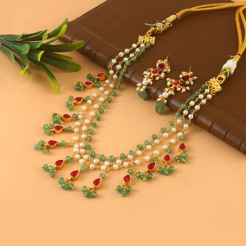 Jaadu Kundan Stones Bridal Necklace