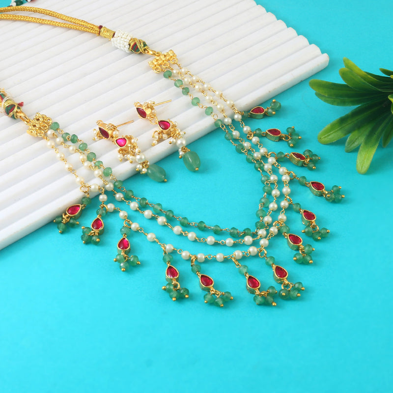 Jaadu Kundan Stones Bridal Necklace