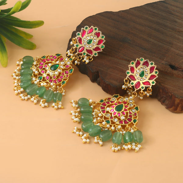 Beautiful Pachi Kundan Earrings