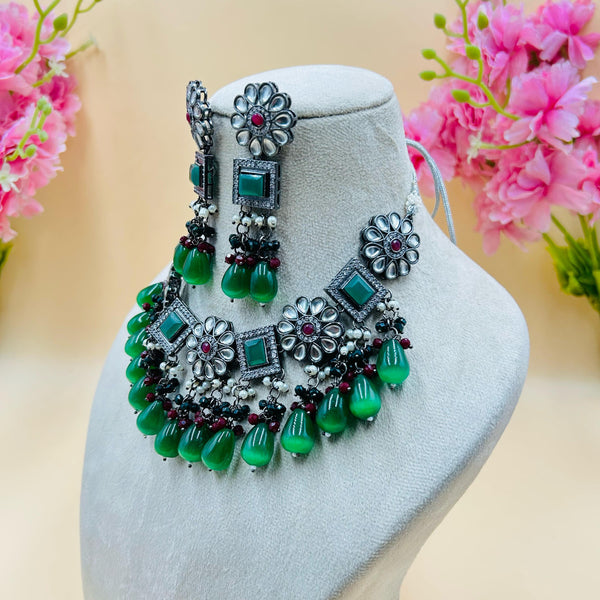 Necklace Set Black Polish (Green)