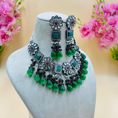 Necklace Set Black Polish (Green)
